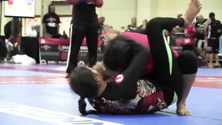 BJJ girl. Submission by triangle choke