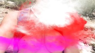 This isn't how to use a hair brush.