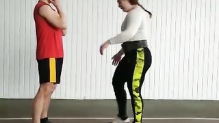 strong women lift guy overhead