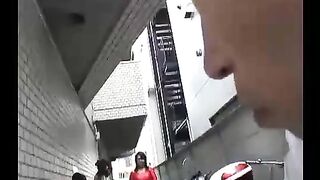 Huge bully woman beats and lifts a small weak man easily