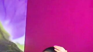 Big Tits girl cum with her toy