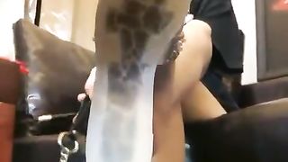 Pretty asian mistress humiliating her foot slave