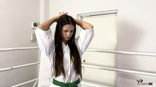 Karate girl and Jiu-Jitsu girl beat a loser man