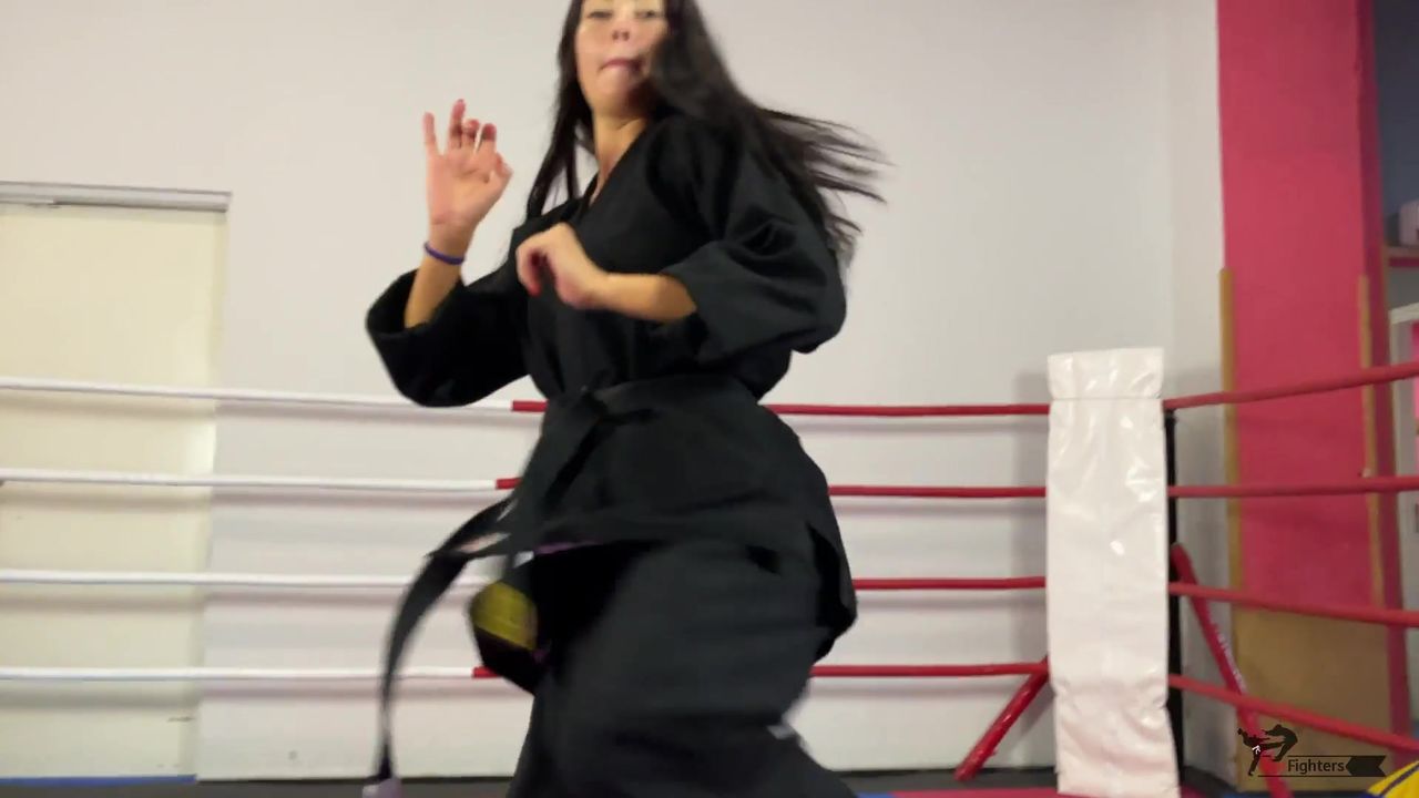 Karate girl and Jiu-Jitsu girl beat a loser man