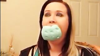 chubby beauty testing her mouth capacity.. (rare)