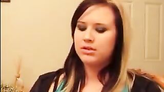 chubby beauty testing her mouth capacity.. (rare)