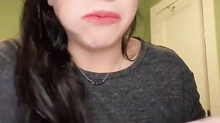 tiktok star doing the chubby bunny challenge