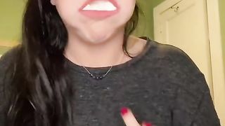 tiktok star doing the chubby bunny challenge