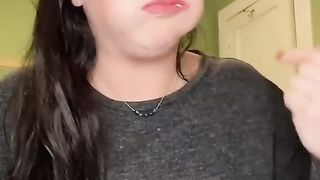 tiktok star doing the chubby bunny challenge