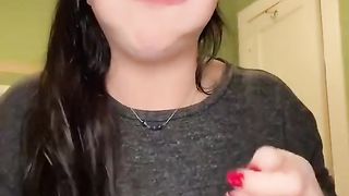 tiktok star doing the chubby bunny challenge