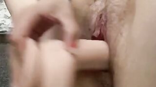 Hotgirl fucks heralded with long dildo