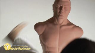 taekwondo woman kick and break down bob