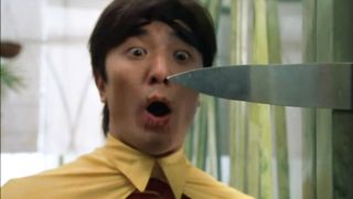 Asian Superhero Robin's balls gets stomped