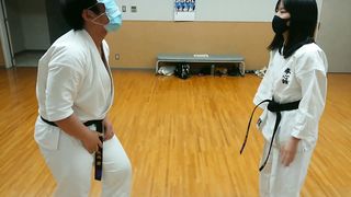 Blind folded karate mixed fight challenge