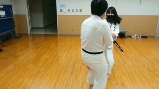 Blind folded karate mixed fight challenge
