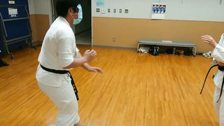 Blind folded karate mixed fight challenge