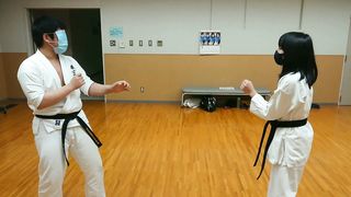 Blind folded karate mixed fight challenge