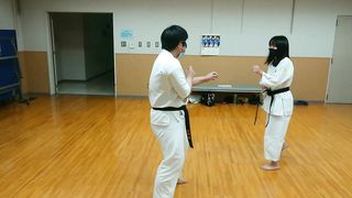 Blind folded karate mixed fight challenge