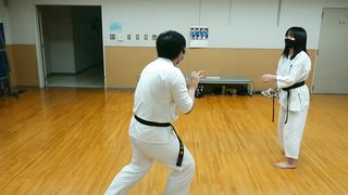 Blind folded karate mixed fight challenge