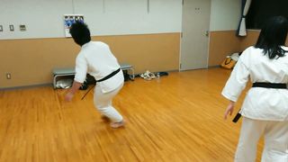 Blind folded karate mixed fight challenge