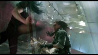 Martial arts mixed fight in black dress