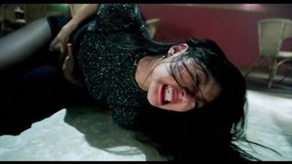 Martial arts mixed fight in black dress