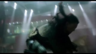 Martial arts mixed fight in black dress