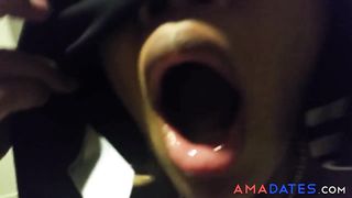 Young Thai girl sucking a large cock (Part 2) Eating CUM!
