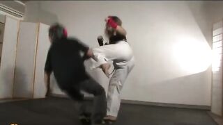 Sexy blonde Karateka