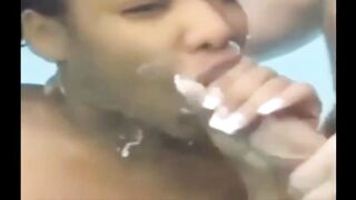 black woman  sucking 2 cocks underwater 3