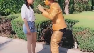Self Defense against a human statue, and a non-human one