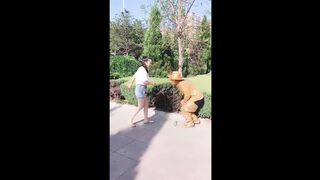 Self Defense against a human statue, and a non-human one