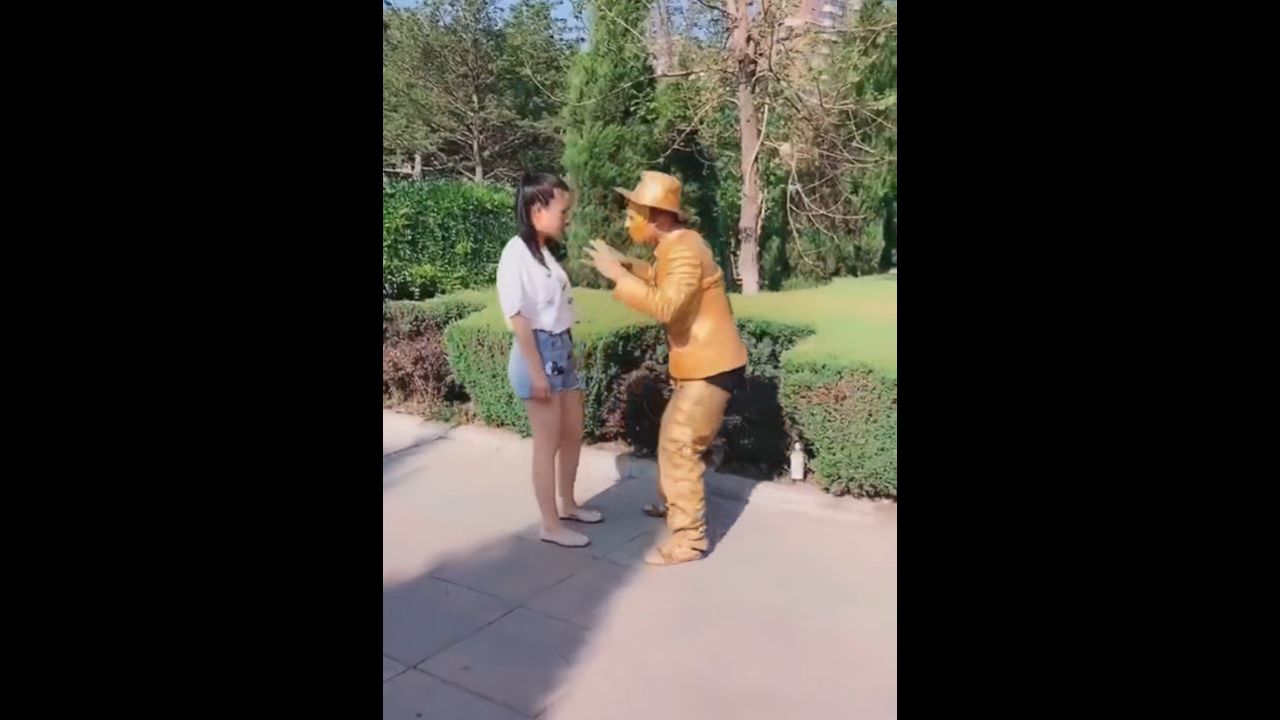 Self Defense against a human statue, and a non-human one