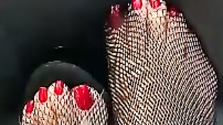 Cock teasing by feet