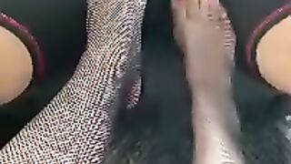Cock teasing by feet