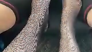 Cock teasing by feet