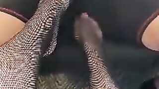 Cock teasing by feet