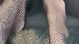 Cock teasing by feet