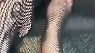 Cock teasing by feet