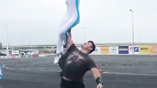 One armed overhead press for reps