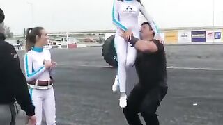 One armed overhead press for reps