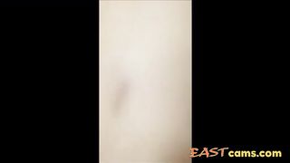 POV Shy Chinese Asian Gal tries to hide face during Orgasm