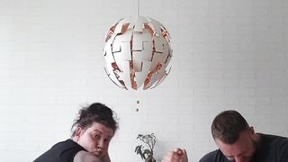 Husband vs wife armwrestling