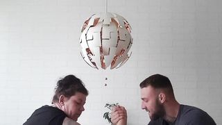 Husband vs wife armwrestling