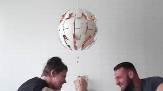 Husband vs wife armwrestling