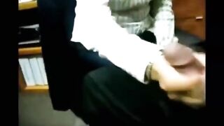 Beautiful secretary of sucking penis Director at work