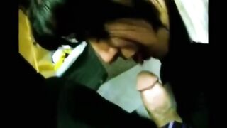 Beautiful secretary of sucking penis Director at work