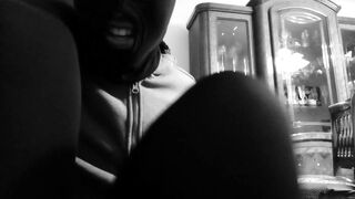 Me in pantyhose teasing my friend with foot fetish