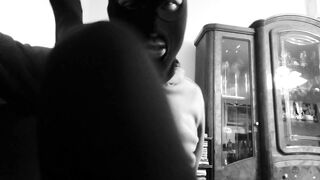 Me in pantyhose teasing my friend with foot fetish