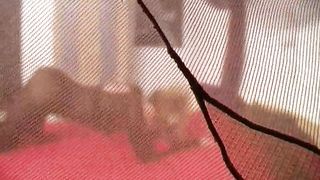 She Caresses her chairtied man 40